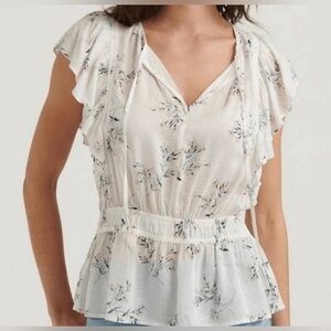 Lucky Brand Flutter Sleeve Blouse Women’s Size Medium